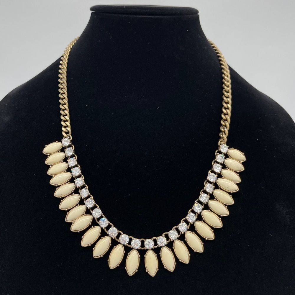 J. Crew Bib Necklace w/ Crystals & Glass Beads
